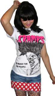 Cramps Bad Music For Bad People FEMALE T Shirt   S,M,L  