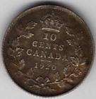 1918 CANADA 10 CENT SILVER   George V, 1929 Canada Silver Ten Cent 