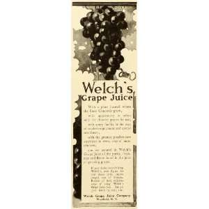  1909 Ad Welchs Concord Grape Fruit Juice Health Drink 