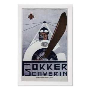  Fokker Schwerin WW1 Aviation Poster