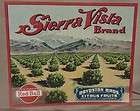 Sierra Vista 1920s Stone Litho Citrus Crate Label Boydston Bros 