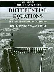Differential Equations, Student Solutions Manual An Introduction to 