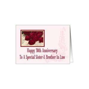  Sister and Brother In Law 38th Anniversary Card Card 