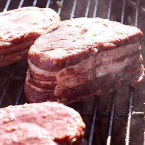 Bacon Wrapped Elk Medallion Steaks (2 x Grocery & Gourmet Food