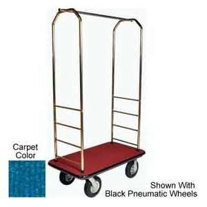  Easy Mover Bellman Cart Brass, Blue Carpet, Black Bumper 