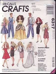 McCall Barbie and Ken Fashion Doll Clothes Pattern 6317  