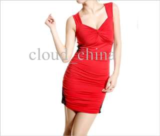 The mini dress is charming for the special design. The deep V neck 