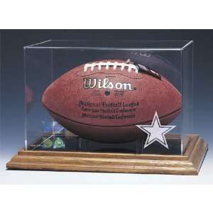  Dallas Cowboys NFL Football Display Case (Wood Base 