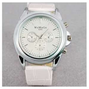   Band Mens Electronic Quartz Wrist Watch (White) 
