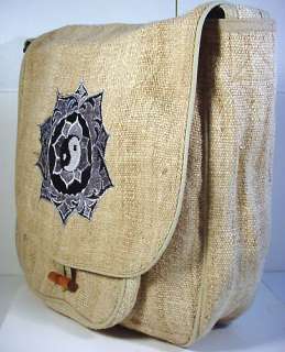 Yin Yang Mandala ~ HEMP HANDBAG ~ himalayan hemp purse  