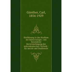    fÃ¼r Aerzte und Studirende Carl, 1854 1929 GÃ¼nther Books
