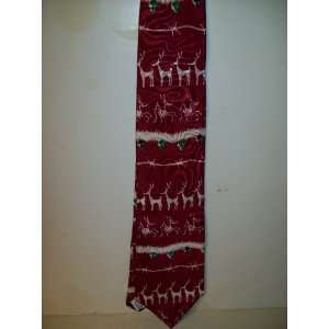   Before Christmas Red Reindeer Licensed Silk Mens Neck Tie Tim Burton