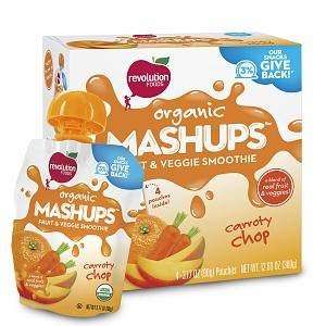 Mash Ups Organic Squeezable Fruit & Veggie, Carroty Chop, 4 pouches 