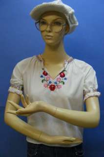 Vtg MATYO H Embroidered Womens HUNGARIAN Gentle Folk Ethnic Blouse 