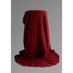  Campbell woven throw   scarlet Kennebunk Home