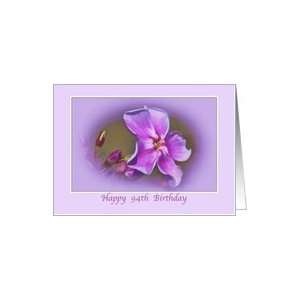  94th Birthday Card with Pink and Lavender Flowers Card 