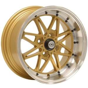 15x8 Axis Oldskool (Gold w/ Machine Polished Lip) Wheels/Rims 4x100 