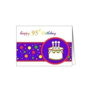  95th Happy Birthday Cake rainbow design Card Toys & Games