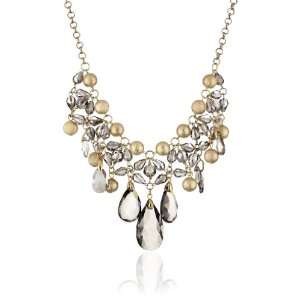  Leslie Danzis Gold Tone Beaded Statement Necklace Jewelry