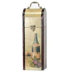 Wine Line WL G2033 1 Bottle Vertical Wooden Wine Box   Grapes & Wine 