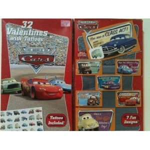   World of Cars 32 Cars Valentines with Tattoos