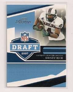 2007 Playoff Prestige NFL Draft Sidney Rice Rookie Insert Card #NFLD 