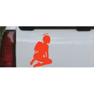 Sexy Angel Silhouettes Car Window Wall Laptop Decal Sticker    Red 