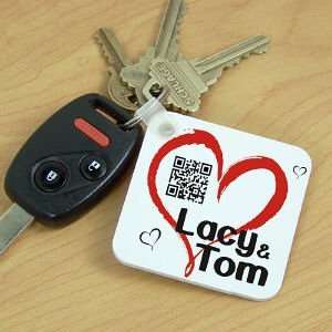    Personalized Romantic Message Barcode Keychain 