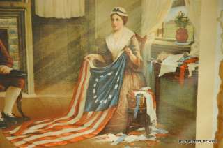 Antique Weisgerber 1903 Betsy Ross 1st U.S. Flag Print  