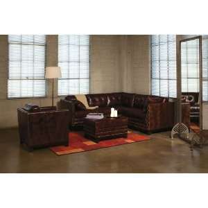  Classic 5PC Italian Whisky Leather Sectional Sofa Couch 