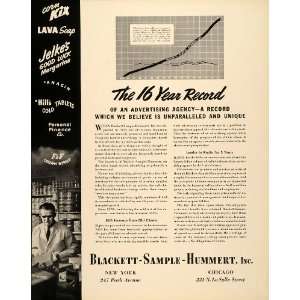 1939 Ad Blackett Sample Hummert Agency Kix Lava Soap   Original Print 