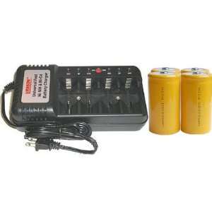   Charger 4 D 5000 mAh NiCd Rechargeable Batteries Electronics