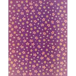  Flowers & Stars Background Rubber Stamp 4.25 X 3.25 Wood 