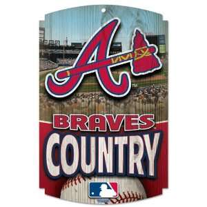  Wincraft 69982091 MLB Wood Sign   Atlanta Braves Country 