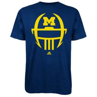 Michigan Wolverines Navy adidas 2012 Football Sideline Helmet T Shirt 