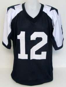   Staubach Autographed Navy Blue Throwback Jersey SI/JSA holo  
