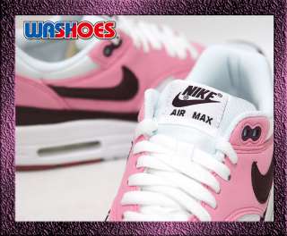 2012 Nike Wmns Air Max 1 White Vivid Pink Cooler Gym Red Rose US 5.5 