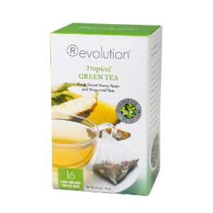  Revolution Tea Tropical Green Tea, 16 Count Teabags (Pack 