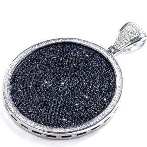 Mens Black & White CZ Cubic Zirconia Hip Hop Platinum Plated Iced Out 
