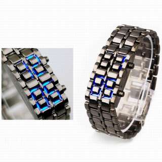 Lava Iron Samurai Metal LED Faceless Bracelet Watch mans womens Lady 