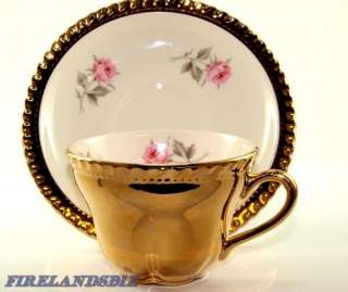 Tea Cup and Saucer 22K Gold Dixon Art Studios  