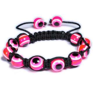 10mm Evil eye lampwork beads adjustable bracelets XBL181  
