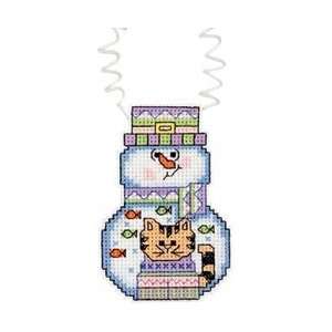  Janlynn Holiday Wizzers Snowman With Cat Counted Cross 