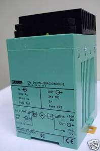 PHOENIX CONTACT 120 VOLT AC 24 VOLT DC POWER SUPPLY DIN RAIL MOUNT 