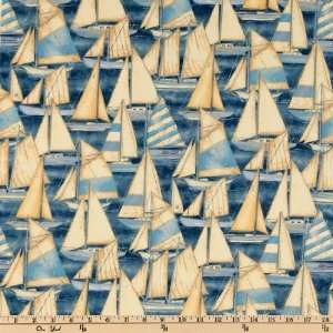  44 Wide Gone Sailing Sails Allover Blue Fabric By The 