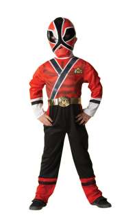 Red Power Rangers Samurai Kids Fancy Dress Boys Child Ranger Costume 3 