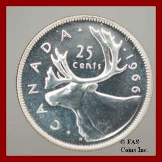 1966 Prooflike Elizabeth II Canada Quarter 25 Cents  