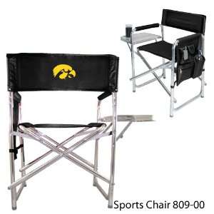 University of Iowa Embroidery Sports Chair Aluminum chair w/fold out 