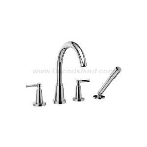 Riobel PA12LBN 4 piece deck mount faucet with hand shower & lever 
