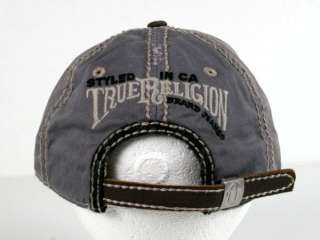 True Religion Jeans COIL Horseshoe Black Plaid CAP hat leather TR1409 